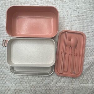 Our Place Pink and Cream Bento Box Set